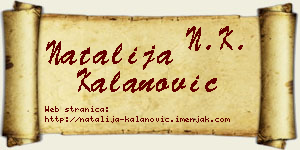 Natalija Kalanović vizit kartica